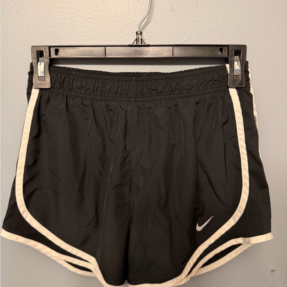 Nike Women's Black and White Athletic Shorts